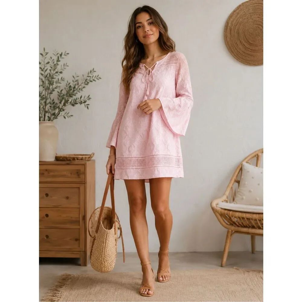 Anthropologie Floreat Esme Bell Sleeve BohoDress Size 4 Date